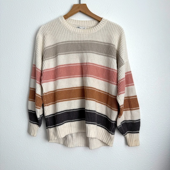 🌻 Hollister Striped Multicolor Women's Sweater - Picture 1 of 9